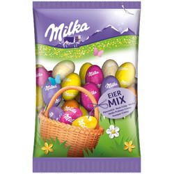 Продуктови Категории Шоколади Milka Микс от различни алпийски млечни шоколадови яйца 350 гр